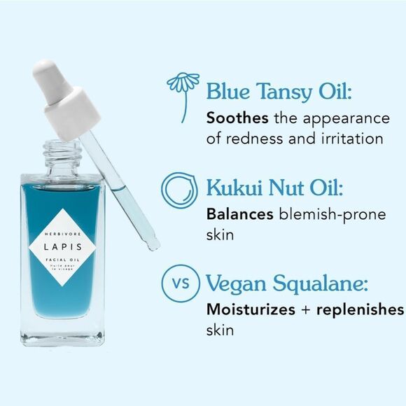 Herbivore Lapis Blue Tansy Facial Oil For Irritated Or Blemish Prone Skin - Picture 5 of 12